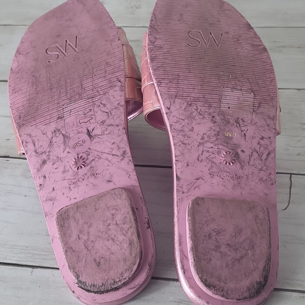 Stuart Weitzman Pantheon Pink‎ Slide Sandals. Size 6.5B - Picture 6 of 7